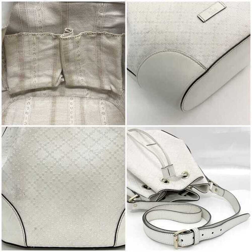 Gucci Bag Logo Leather Crossbody Drawstring White Shoulder Coated Diamante - Picture 8 of 10